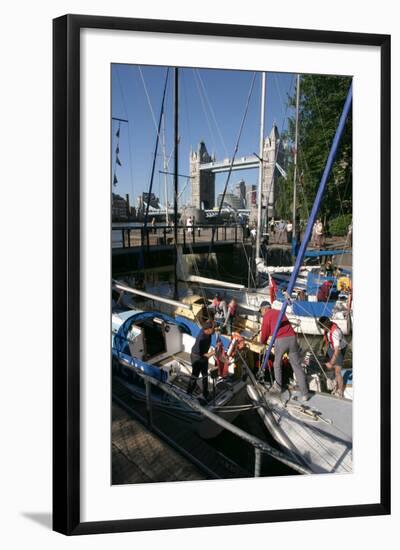 Boats in St Katherines Lock, London-Peter Thompson-Framed Photographic Print