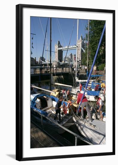 Boats in St Katherines Lock, London-Peter Thompson-Framed Photographic Print