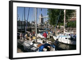 Boats in St Katherines Lock, London-Peter Thompson-Framed Photographic Print