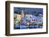 Boats in Symi Harbour at Dusk, Symi, Dodecanese, Greek Islands, Greece, Europe-Neil Farrin-Framed Photographic Print