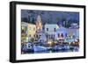 Boats in Symi Harbour at Dusk, Symi, Dodecanese, Greek Islands, Greece, Europe-Neil Farrin-Framed Photographic Print