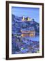 Boats in Symi Harbour from Elevated Angle at Dusk, Symi, Dodecanese, Greek Islands, Greece, Europe-Neil Farrin-Framed Photographic Print