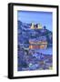 Boats in Symi Harbour from Elevated Angle at Dusk, Symi, Dodecanese, Greek Islands, Greece, Europe-Neil Farrin-Framed Photographic Print