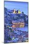 Boats in Symi Harbour from Elevated Angle at Dusk, Symi, Dodecanese, Greek Islands, Greece, Europe-Neil Farrin-Mounted Photographic Print