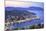 Boats in Symi Harbour from Elevated Angle at Dusk, Symi, Dodecanese, Greek Islands, Greece, Europe-Neil Farrin-Mounted Photographic Print