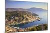 Boats in Symi Harbour from Elevated Angle, Symi, Dodecanese, Greek Islands, Greece, Europe-Neil Farrin-Mounted Photographic Print