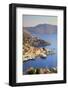 Boats in Symi Harbour from Elevated Angle, Symi, Dodecanese, Greek Islands, Greece, Europe-Neil Farrin-Framed Photographic Print