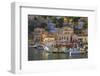 Boats in Symi Harbour, Symi, Dodecanese, Greek Islands, Greece, Europe-Neil Farrin-Framed Premium Photographic Print