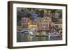 Boats in Symi Harbour, Symi, Dodecanese, Greek Islands, Greece, Europe-Neil Farrin-Framed Photographic Print