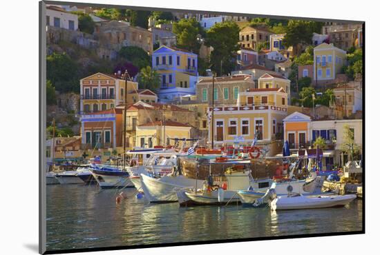 Boats in Symi Harbour, Symi, Dodecanese, Greek Islands, Greece, Europe-Neil Farrin-Mounted Photographic Print