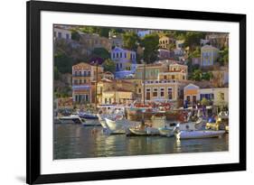 Boats in Symi Harbour, Symi, Dodecanese, Greek Islands, Greece, Europe-Neil Farrin-Framed Photographic Print