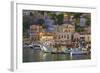 Boats in Symi Harbour, Symi, Dodecanese, Greek Islands, Greece, Europe-Neil Farrin-Framed Photographic Print