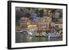 Boats in Symi Harbour, Symi, Dodecanese, Greek Islands, Greece, Europe-Neil Farrin-Framed Photographic Print