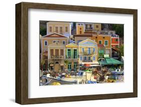 Boats in Symi Harbour, Symi, Dodecanese, Greek Islands, Greece, Europe-Neil Farrin-Framed Photographic Print