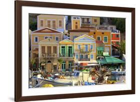 Boats in Symi Harbour, Symi, Dodecanese, Greek Islands, Greece, Europe-Neil Farrin-Framed Photographic Print