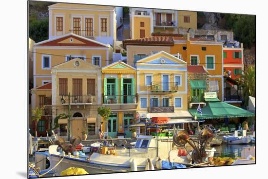 Boats in Symi Harbour, Symi, Dodecanese, Greek Islands, Greece, Europe-Neil Farrin-Mounted Photographic Print