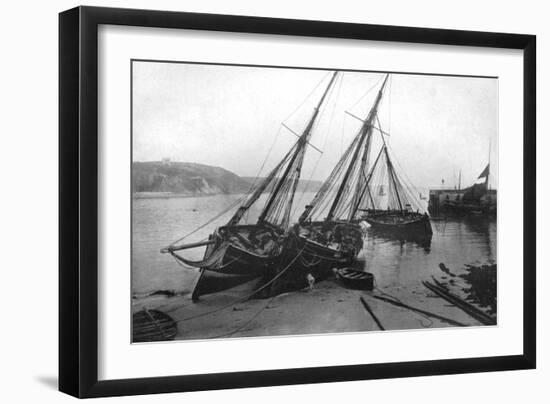 Boats in Tenby Harbour, Pembrokeshire, Wales, 1924-1926-Francis & Co Frith-Framed Giclee Print