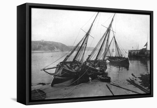 Boats in Tenby Harbour, Pembrokeshire, Wales, 1924-1926-Francis & Co Frith-Framed Stretched Canvas