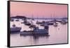 Boats in the Atlantic Ocean at dawn, Rockport Harbor, Rockport, Maine, USA-null-Framed Stretched Canvas