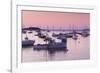 Boats in the Atlantic Ocean at dawn, Rockport Harbor, Rockport, Maine, USA-null-Framed Photographic Print