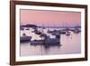 Boats in the Atlantic Ocean at dawn, Rockport Harbor, Rockport, Maine, USA-null-Framed Photographic Print