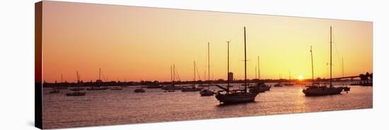 Boats in the Atlantic Ocean, Sarasota Bay, Gulf of Mexico, Sarasota, Florida, USA-null-Stretched Canvas