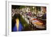 Boats in the Canal Near the Zuiderkerk Church in Amsterdam, Netherlands-Carlo Acenas-Framed Photographic Print