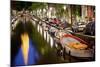 Boats in the Canal Near the Zuiderkerk Church in Amsterdam, Netherlands-Carlo Acenas-Mounted Photographic Print