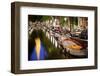 Boats in the Canal Near the Zuiderkerk Church in Amsterdam, Netherlands-Carlo Acenas-Framed Photographic Print