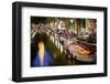 Boats in the Canal Near the Zuiderkerk Church in Amsterdam, Netherlands-Carlo Acenas-Framed Photographic Print