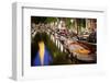 Boats in the Canal Near the Zuiderkerk Church in Amsterdam, Netherlands-Carlo Acenas-Framed Photographic Print