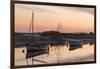 Boats in the channel on a beautiful morning at Burnham Overy Staithe, Norfolk, England, United King-Jon Gibbs-Framed Photographic Print