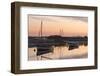 Boats in the channel on a beautiful morning at Burnham Overy Staithe, Norfolk, England, United King-Jon Gibbs-Framed Photographic Print