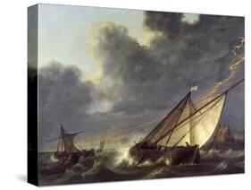 Boats in the Estuary of Holland Diep in a Storm-Aelbert Cuyp-Stretched Canvas