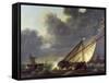Boats in the Estuary of Holland Diep in a Storm-Aelbert Cuyp-Framed Stretched Canvas