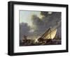 Boats in the Estuary of Holland Diep in a Storm-Aelbert Cuyp-Framed Giclee Print