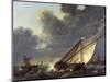 Boats in the Estuary of Holland Diep in a Storm-Aelbert Cuyp-Mounted Giclee Print