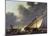 Boats in the Estuary of Holland Diep in a Storm-Aelbert Cuyp-Mounted Giclee Print