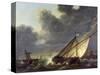 Boats in the Estuary of Holland Diep in a Storm-Aelbert Cuyp-Stretched Canvas