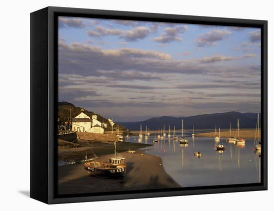 Boats in the Evening Sun at Low Tide on the Dovey Estuary, Aberdovey, Gwynedd, Wales-Pearl Bucknall-Framed Stretched Canvas