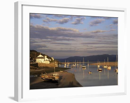 Boats in the Evening Sun at Low Tide on the Dovey Estuary, Aberdovey, Gwynedd, Wales-Pearl Bucknall-Framed Photographic Print