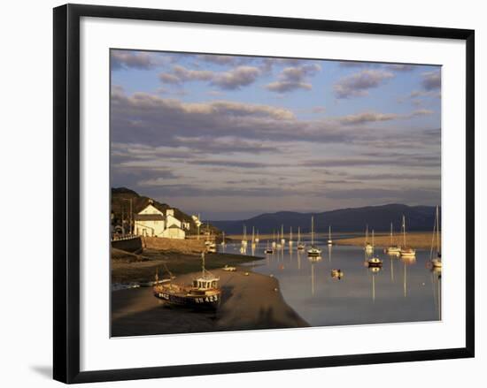 Boats in the Evening Sun at Low Tide on the Dovey Estuary, Aberdovey, Gwynedd, Wales-Pearl Bucknall-Framed Photographic Print