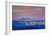 Boats in the Gulf of Naples Italy with Mount Vesuvio-Markus Bleichner-Framed Premium Giclee Print