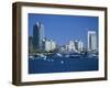 Boats in the Harbour and City Skyline of San Diego, California, USA-Richardson Rolf-Framed Photographic Print