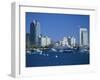 Boats in the Harbour and City Skyline of San Diego, California, USA-Richardson Rolf-Framed Photographic Print