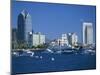 Boats in the Harbour and City Skyline of San Diego, California, USA-Richardson Rolf-Mounted Photographic Print