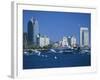 Boats in the Harbour and City Skyline of San Diego, California, USA-Richardson Rolf-Framed Photographic Print