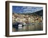 Boats in the Harbour and Painted Houses, Villefranche, on the Cote D'Azur, Provence, France-Rainford Roy-Framed Photographic Print