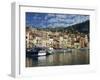 Boats in the Harbour and Painted Houses, Villefranche, on the Cote D'Azur, Provence, France-Rainford Roy-Framed Photographic Print