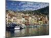 Boats in the Harbour and Painted Houses, Villefranche, on the Cote D'Azur, Provence, France-Rainford Roy-Mounted Photographic Print